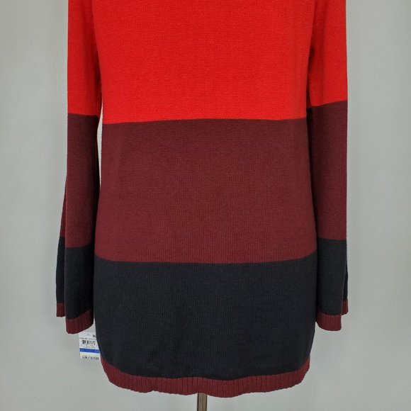 Charter Club Mock Neck Flared Sleeve Color Block Knit Sweater NEW NWT Size XL - Picture 9 of 14
